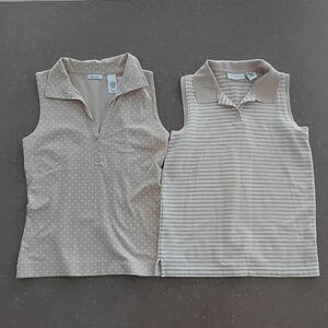 Liz & Co Womens Golf Sleeveless Collar Set Of 2 Croft & Barrow Shirts Sz Medium.